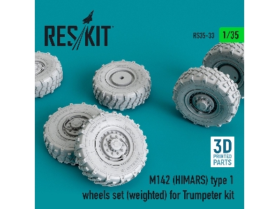 M142 Himars Type 1 Wheels Set Weighted For Trumpeter Kit - image 1