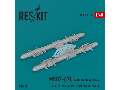 Mbd2-67u (2 Pcs) Multiple Bomb Racks (Mig-21, Mig-23, Mig-27(&#1052;), Mig-29&#1050;, Su-25, Yak-38) - image 1