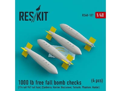 1000 Lb Free Fall Bomb Checks (114 Tail-947 Tail Fuze) (Canberra, Harrier, Buccaneer, Tornado, Phantom, Hunter) (4 Pcs) - image 