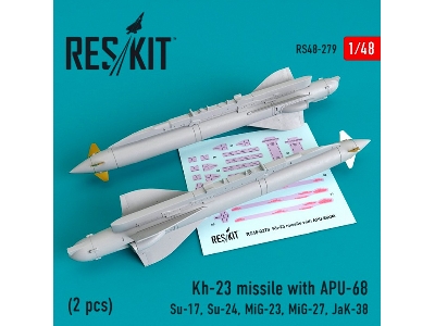 Kh-23 Missile With Apu-68 2 Pcs Su-17, Su-24, Mig-23, Mig-27, Jak-38 - image 1