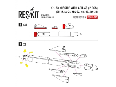 Kh-23 Missile With Apu-68 2 Pcs Su-17, Su-24, Mig-23, Mig-27, Jak-38 - image 2