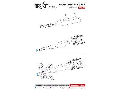 Gbu-24 A-b Bomb 2 Pcs A-6, A-10, F-14, F-15, F-16, F/A-18, F-111, Mirage 2000 - image 2