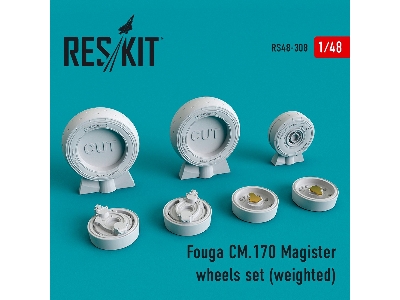 Fouga Cm.170 Magister Wheels Set Weighted - image 1