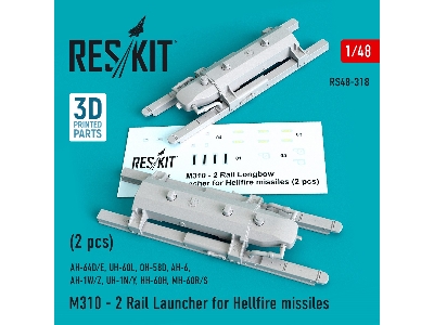 M310 - 2 Rail Launcher For Hellfire Missiles (2 Pcs) (Ah-64d/E, Uh-60l, Oh-58d, Ah-6, Ah-1w/Z, Uh-1n/Y, Hh-60h, Mh-60r/S) - imag