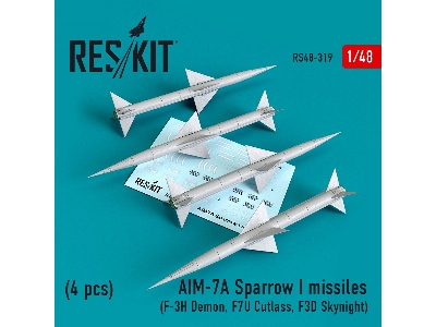 Aim-7a Sparrow I Missiles 4pcs F-3h Demon, F7u Cutlass, F3d Skynight - image 1