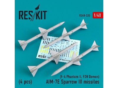 Aim-7e Sparrow Iii Missiles 4pcs F-4 Phantom Ii, F3h Demon - image 1
