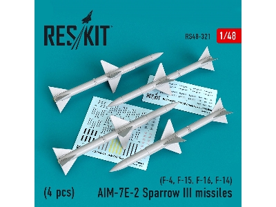 Aim-7e-2 Sparrow Iii Missiles 4pcs F-4, F-15, F-16, F-14 - image 1