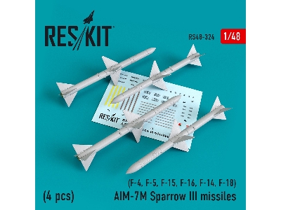 Aim-7m Sparrow Iii Missiles 4pcs F-4, F-5, F-15, F-16, F-14, F-18 - image 1