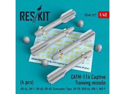 Catm-114 Captive Training Missiles (4 Pcs) (Ah-64, Ah-1, Uh-60, Sh-60, Eurocopter Tiger, Oh-58, Rah-66, Mq-1, Mq-9) - image 1