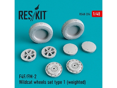 F4f/Fm-2 Wildcat Wheels Set Type 1 Weighted - image 1