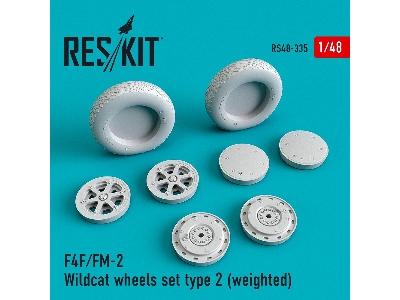 F4f/Fm-2 Wildcat Wheels Set Type 2 Weighted - image 1