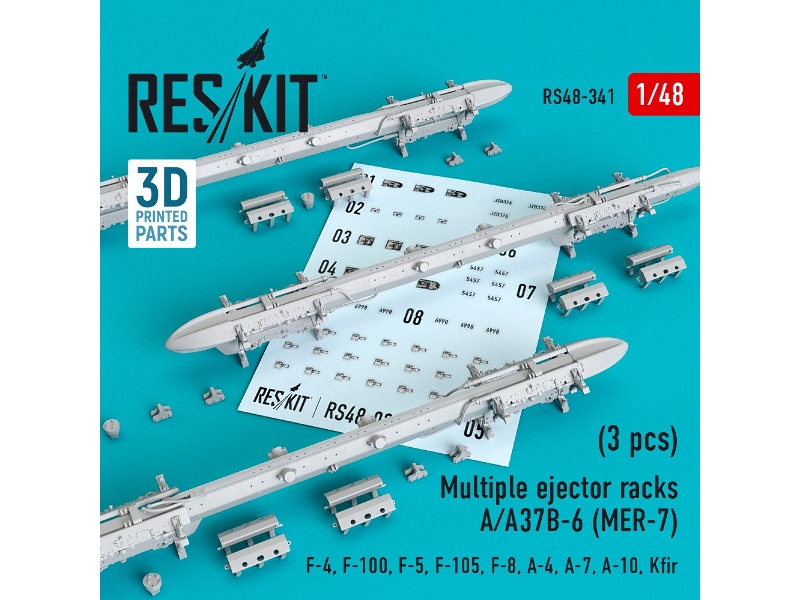 Multiple Ejector Racks A/A37b-6 (Mer-7) (3 Pcs) (F-4, F-100, F-5, F-105, F-8, A-4, A-7, A-10, Kfir) - image 1