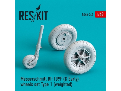 Messerschmitt Bf-109f (G Early) Wheels Set Type 1 (Weighted) - image 1