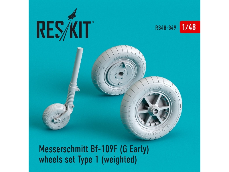 Messerschmitt Bf-109f (G Early) Wheels Set Type 1 (Weighted) - image 1