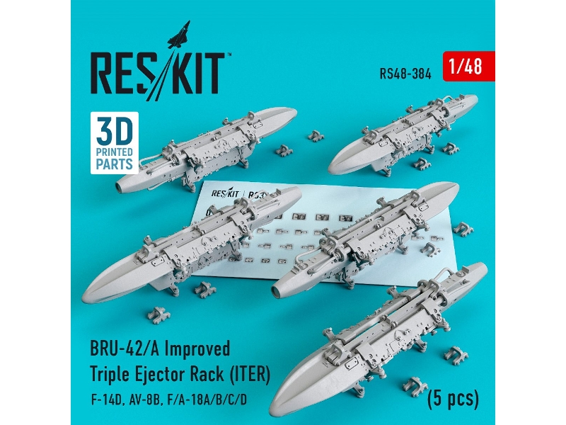 Bru-42/ A Improved Triple Ejector Rack Iter 5 Pcs F-14d, Av-8b, F/ A-18a/ B/ C/ D - image 1 Bru-42/ A Improved Triple Ejector Rack Iter 5 Pcs F-14d, Av-8b, F/ A-18a/ B/ C/ D - image 1
