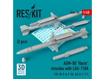 Agm-88 Harm Missiles With Lau-118a 2 Pcs F/A-18, F-4, F-16, Ea-6, F-111 - image 1