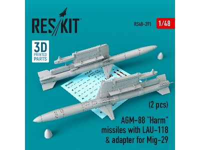Agm-88 Harm Missiles With Lau-118 And Adapter For Mig-29 2 Pcs - image 1