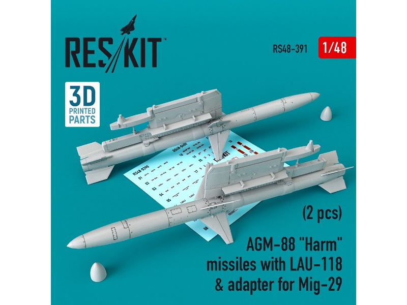 Agm-88 Harm Missiles With Lau-118 And Adapter For Mig-29 2 Pcs - image 1