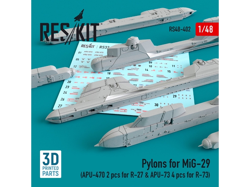 Pylons For Mig-29 Apu-470 2 Pcs For R-27 & Apu-73 2 Pcs For R-73 - image 1