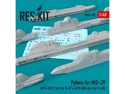 Pylons For Mig-29 Apu-470 2 Pcs For R-27 & Apu-60 2 Pcs For R-60 - image 1