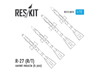 R-27 (R,t) Soviet Missile (4 Pcs) (Mig-29, Su-27/30/32/33/35/37) - image 2