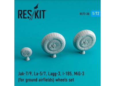 Jak-7/9, La-5/7, Lagg-3, I-185, Mig-3 (For Ground Airfields) Wheels Set - image 1