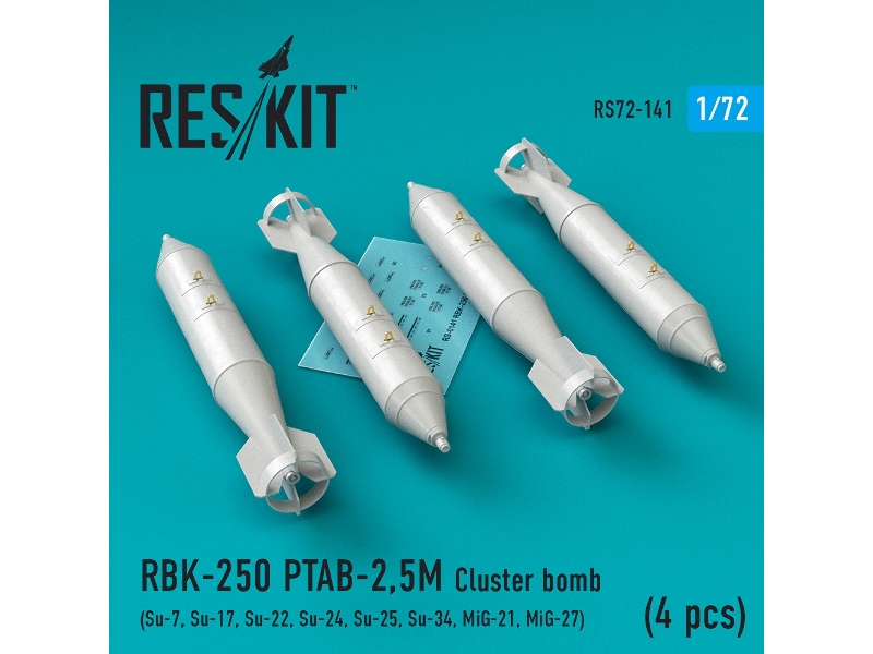 Rbk-250 Ptab-2,5m Cluster Bomb (4 Pcs) (Su-7, Su-17, Su-22, Su-24, Su-25, Su-34, Mig-21, Mig-27) - image 1