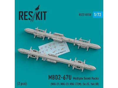 Mbd2-67u (2 Pcs) Multiple Bomb Racks (Mig-21, Mig-23, Mig-27(M), Su-25, Yak-38) - image 1