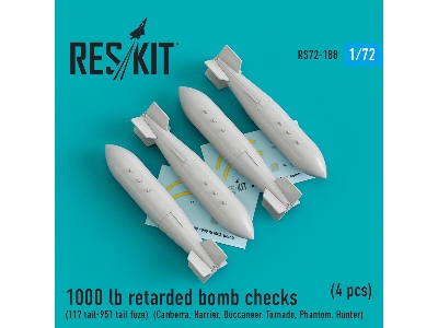 1000 Lb Retarded Bomb Checks (117 Tail-951 Tail Fuze) (Canberra, Harrier, Buccaneer, Tornado, Phantom, Hunter) (4 Pcs) - image 1