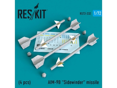 Aim-9b Sidewinder Missile (4 Pcs) A-4, A-7, F-4d1, F-4, F-8, F-3h, F-11, F-86,f-100, F-104, F-105, Mirage Iii, Harri - image 1