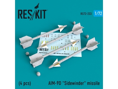 Aim-9d Sidewinder Missile (4 Pcs) A-4, A-6, A-7, F-4, F-8, F-100, F-104, F-105, Mirage Iii, - image 1