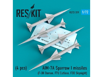 Aim-7a Sparrow I Missiles 4pcs F-3h Demon, F7u Cutlass, F3d Skynight - image 1