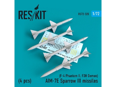 Aim-7e Sparrow Iii Missiles 4pcs F-4 Phantom Ii, F-3h Demon - image 1