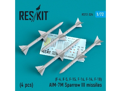 Aim-7m Sparrow Iii Missiles 4pcs F-4, F-5, F-15, F-16, F-14, F-18 - image 1