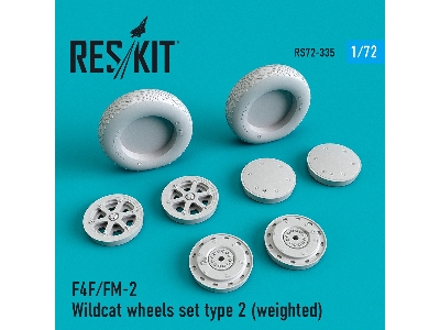 F4f/Fm-2 Wildcat Wheels Set Type 2 Weighted - image 1