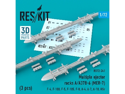 Multiple Ejector Racks A/A37b-6 (Mer-7) (3 Pcs) (F-4, F-100, F-5, F-105, F-8, A-4, A-7, A-10, Kfir) - image 1