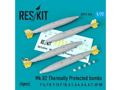 Mk.82 Thermally Protected Bombs (4pcs)(F-4, F-8, F-14, F-18, A-1, A-4, A-6, A-7, Av-8b) - image 1