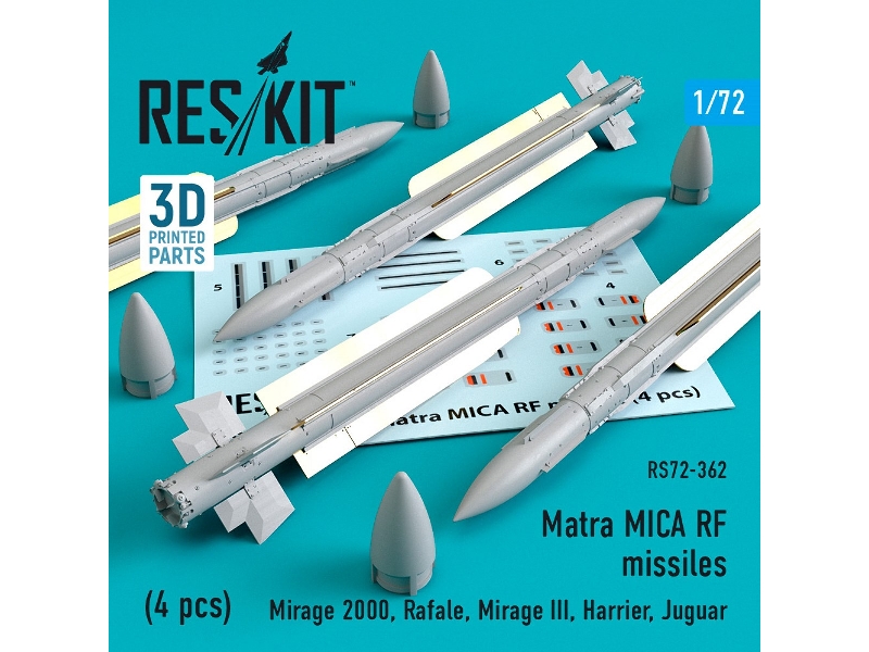 Matra Mica Rf Missiles (4 Pcs) (Mirage 2000, Rafale, Mirage Iii, Harrier, Jaguar) - image 1 Matra Mica Rf Missiles (4 Pcs) (Mirage 2000, Rafale, Mirage Iii, Harrier, Jaguar) - image 1