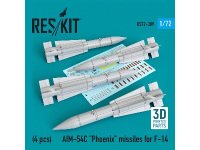 Aim-54c Phoenix Missiles For F-14 (4pcs) (1/72) - image 1