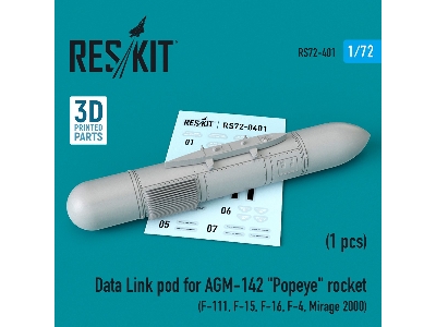 Data Link Pod For Agm-142 Popeye Rocket F-15, F-16, F-4, Mirage 2000, F-111 - image 1