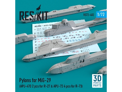 Pylons For Mig-29 Apu-470 2 Pcs For R-27 & Apu-73 2 Pcs For R-73 - image 1