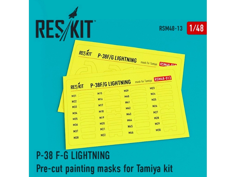 P-38 F/ G Lightning Pre-cut Painting Masks For Tamiya Kit - image 1