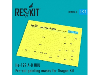 He-219 A-0 Uhu Pre-cut Painting Masks For Dragon Kit - image 1