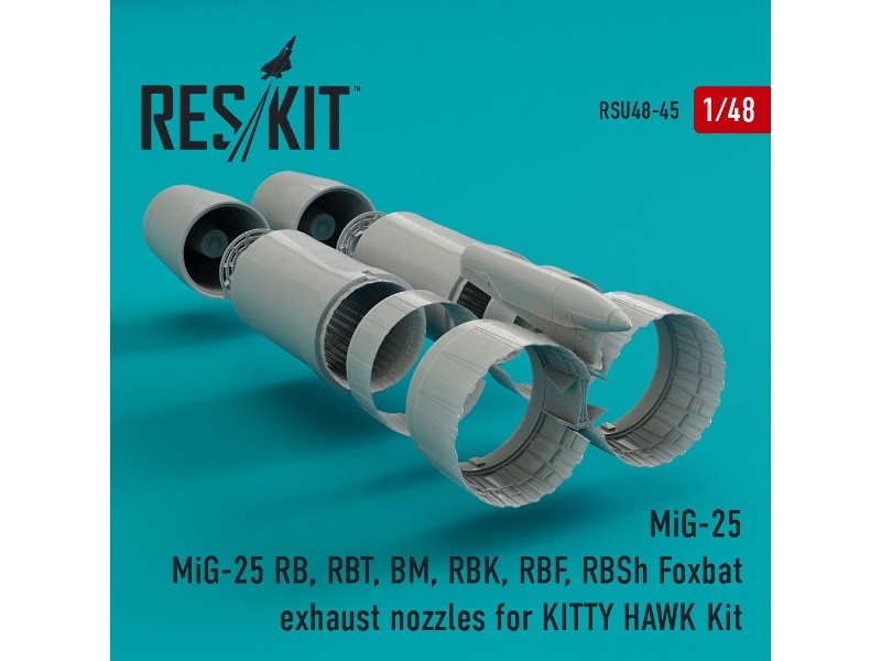 Mig-25 Rb, Rbt, Bm, Rbk, Rbf, Rbsh Foxbat Exhaust Nozzles For Kitty Hawk Kit - image 1