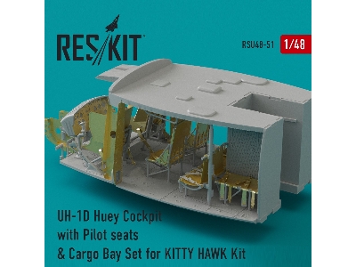 Uh-1d Huey Cockpit With Pilot Seats & Cargo Bay Set For Kitty Hawk Kit - image 1