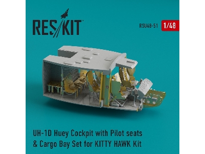Uh-1d Huey Cockpit With Pilot Seats & Cargo Bay Set For Kitty Hawk Kit - image 2