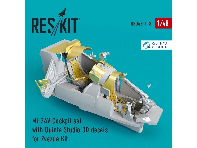 Mi-24 (V) Cockpit Set With Quinta Studio 3d Decals For Zvezda Kit - image 1