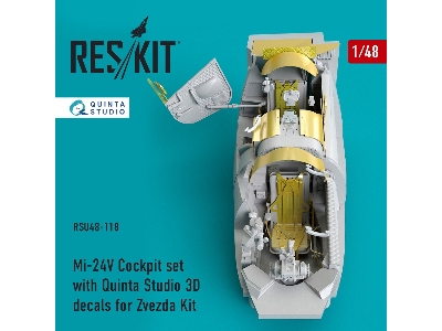 Mi-24 (V) Cockpit Set With Quinta Studio 3d Decals For Zvezda Kit - image 2