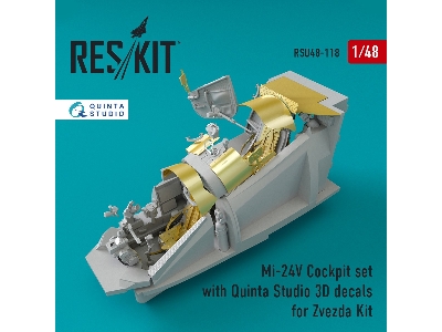 Mi-24 (V) Cockpit Set With Quinta Studio 3d Decals For Zvezda Kit - image 3