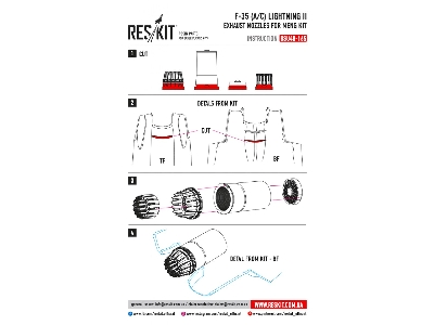 F-35 A/ C Lightning Ii Exhaust Nozzles For Meng Kit - image 2